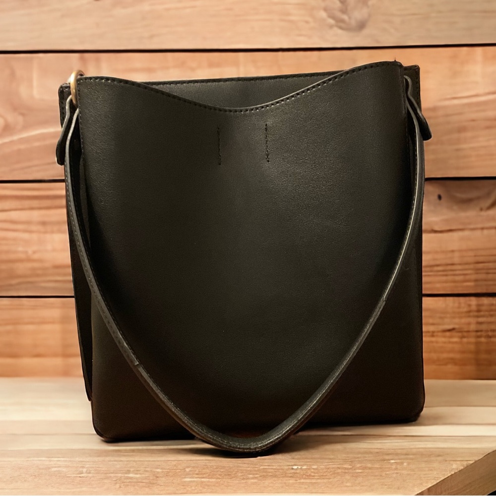 Nanette Lepore Stylish Double Compartment Gold Hardware Hard Poly Bag! - Picture 2 of 13